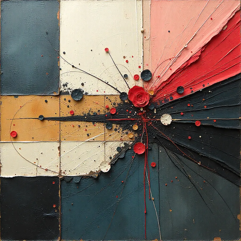 Mixed media abstract art